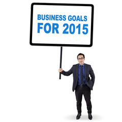 Employee with business goals for 2015