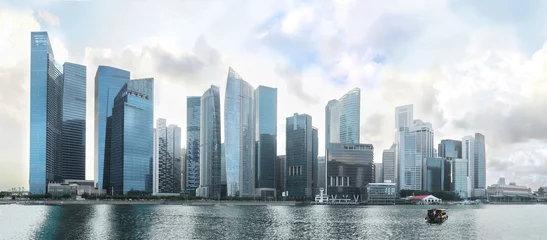 Poster Panorama van het centrum van Singapore © joyt