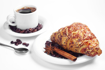 Croissant and coffee