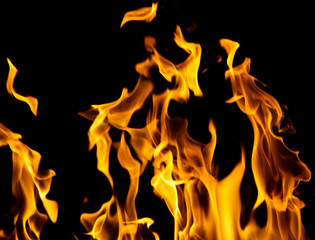 fire flames on a black background