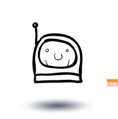 astronaut, funny cartoon avatar icon, vector.