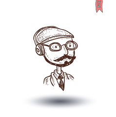 hipster style, hand drawn illustration.