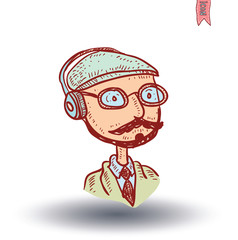 hipster style, hand drawn illustration.