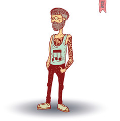 hipster style, hand drawn illustration.
