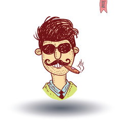 hipster style, hand drawn illustration.