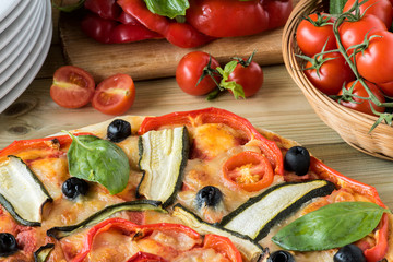 italian pizza with vegetables