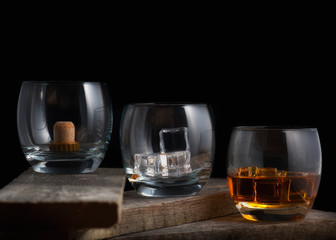 Whiskey Bourbon in a Glass with Ice