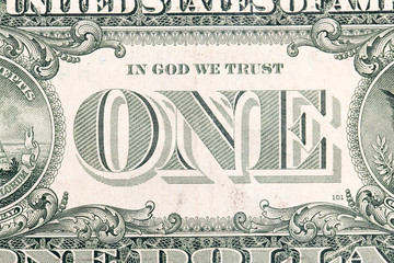 one dollars. close-up