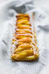 Apple tart on white background