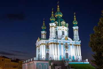 Fototapeta na wymiar Saint Andrew orthodox church, Kiev, Ukraine