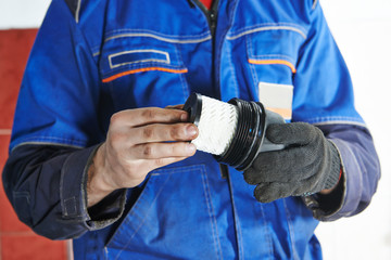 car maintenance - oil filter replacing