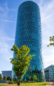 Glass skyscraper in Frankfurt, Germany