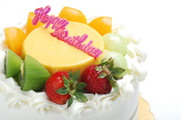 Birthday cake isolated on white background