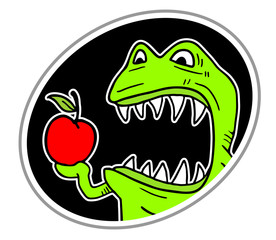 Monster eat apple