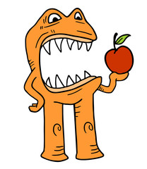 Monster with small apple