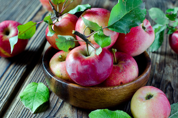 Fresh red apples in a bowl