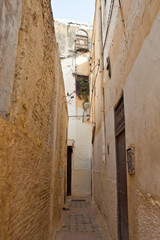 Narrow alley in medina of Meknes