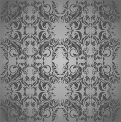 Grey vintage floral background