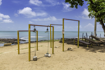 Outside gym on the beach of Fortaleza, Brazil