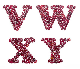 Capital characters made of red kidney beans
