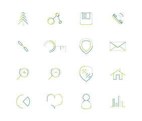 Set of thin line web icons