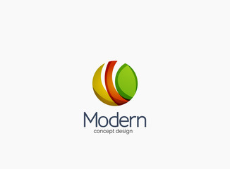 Modern cirlce company logo, clean glossy design