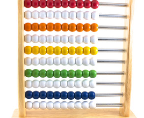 A children's abacus isolated on a white background