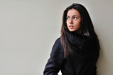 Beautiful brunette girl portrait