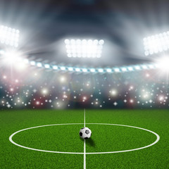soccer field center and ball