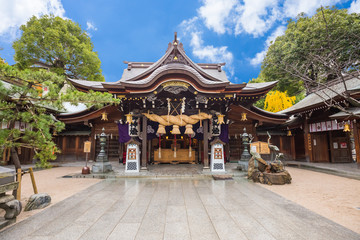 Naklejka premium Tocho-ji temple or Fukuoka Giant Buddha temple in Fukuoka, Japan