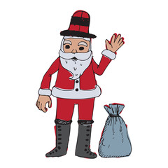 Santa Claus for Christmas hand drawn