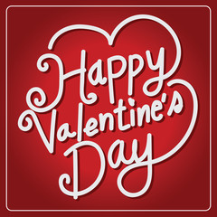 Happy Valentine's Day lettering Card , vector illustration