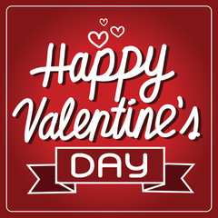 Happy Valentine's Day lettering Card , vector illustration