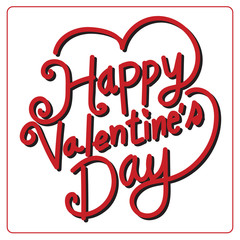 Happy Valentine's Day lettering Card , vector illustration