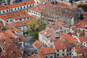 Fototapeta na wymiar Aerial view of old medieval town Kotor