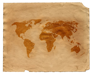 Map on the old paper