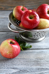 Sweet apples in colander