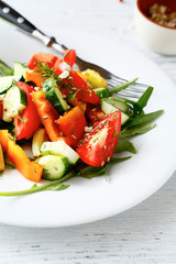 Salad with fresh tomatoes and pepper