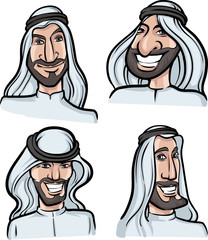 Arab men smiling faces