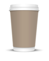 Coffee Cup with Brown Label