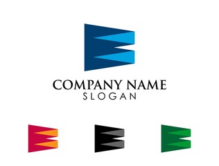 Letter B folded logo template