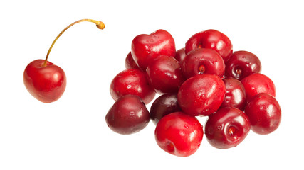 Cherries isolated on white background