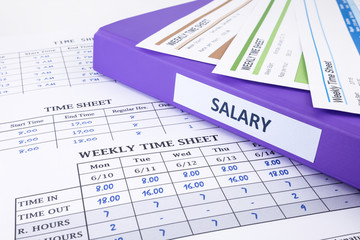 Employee time sheet and salary binder