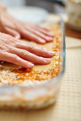 Cooking lasagna at home
