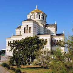 Fototapeta na wymiar The Vladimir Cathedral in Hersones, Sevastopol, Crimea