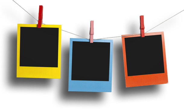Three color polaroid frames