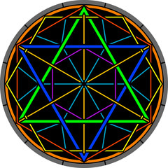 color magic hexagram