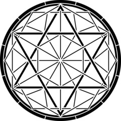stencil of magic hexagram