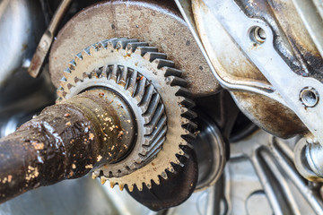 gearwheel of the old engine