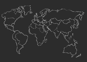 World map. Sketch. Vector illustration.